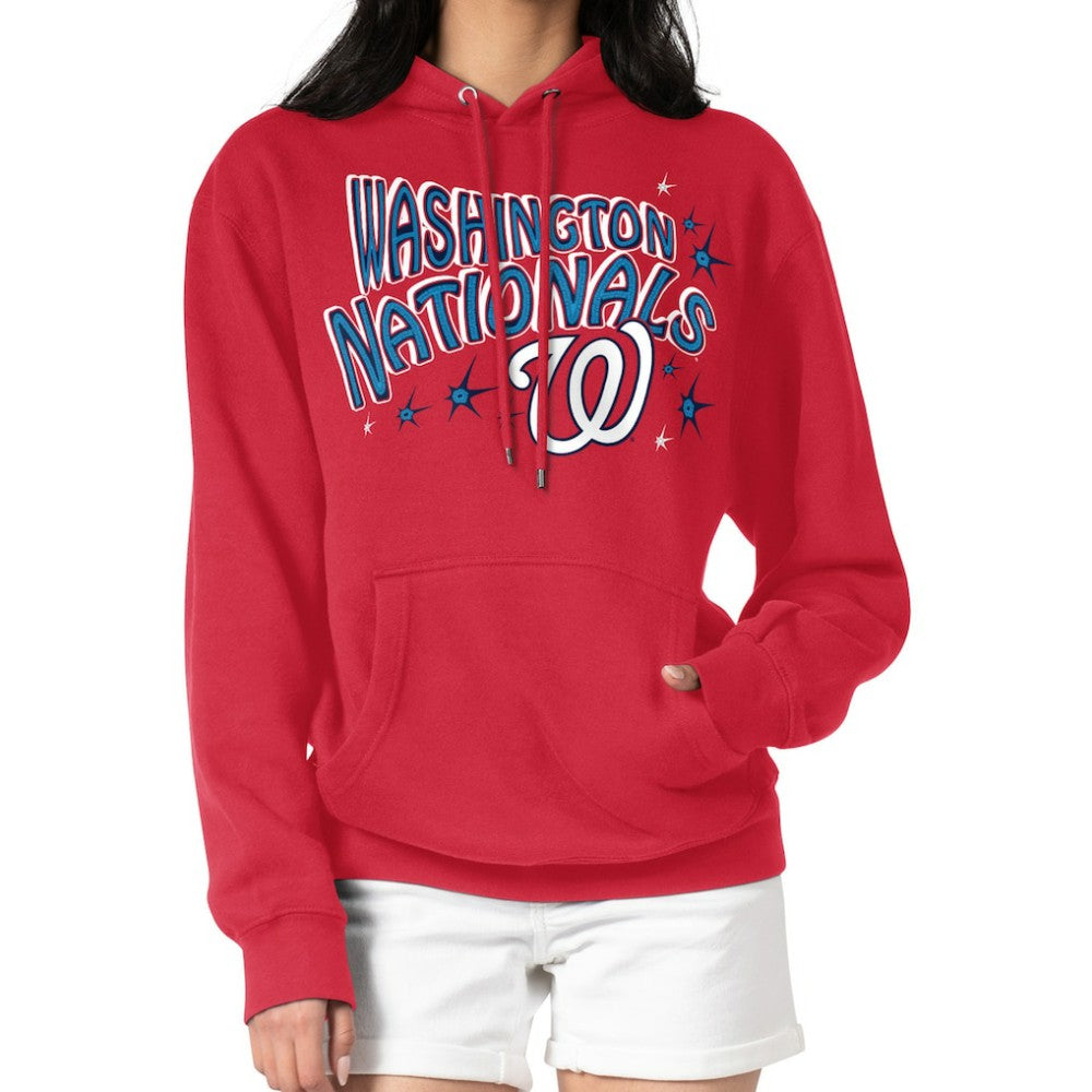 Washington Nationals Starter Women's Fireworks Fleece Tri-Blend Pullover Hoodie - Red Hoodies