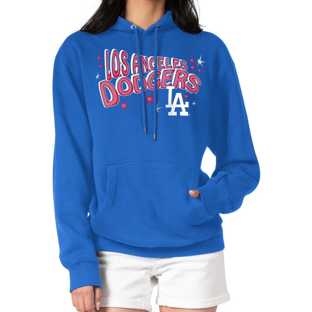 Los Angeles Dodgers Starter Women's Fireworks Fleece Tri-Blend Pullover Hoodie - Royal Hoodies