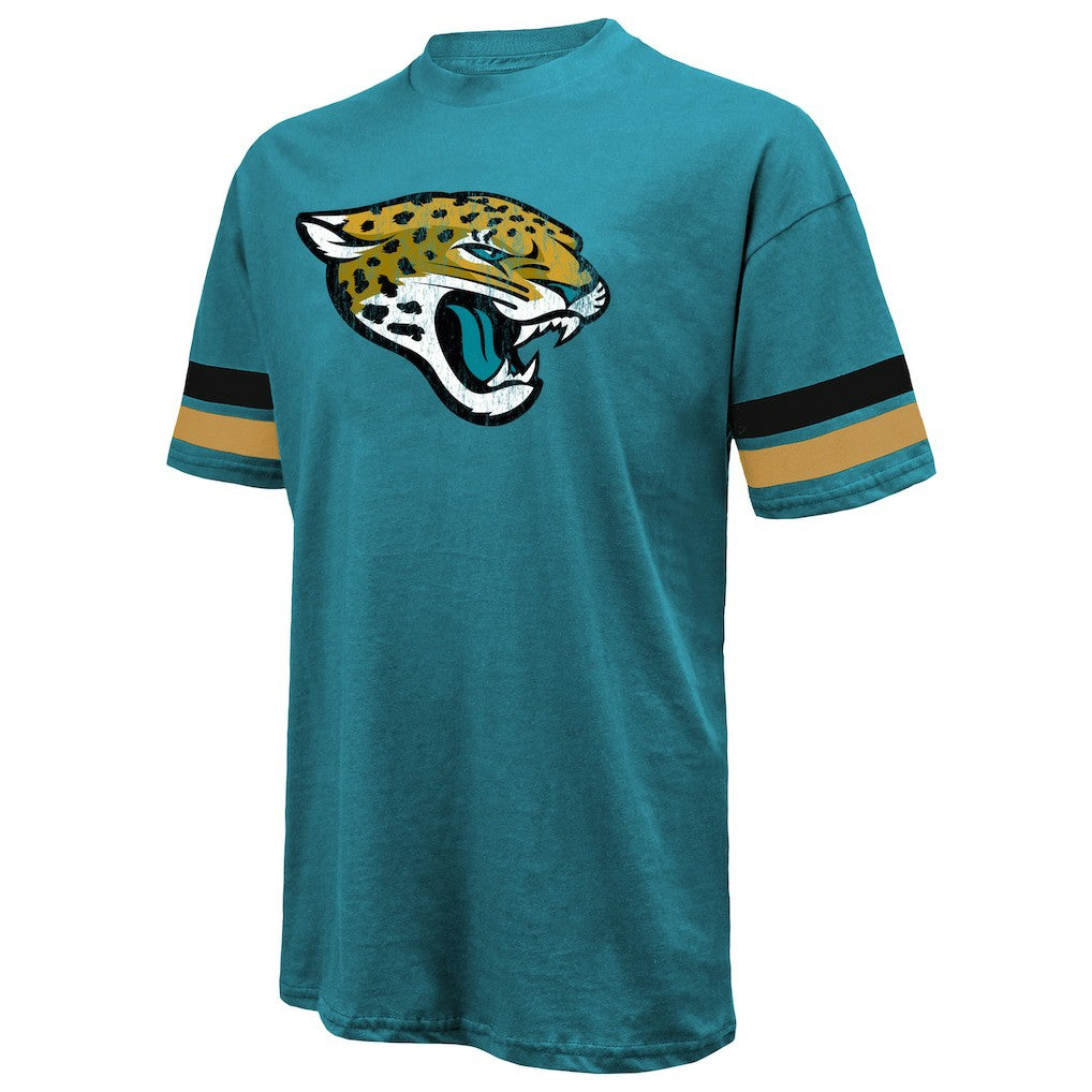 Travis Hunter Jacksonville Jaguars Majestic Threads 2025 NFL Draft First Round Pick Oversized T-Shirt Teal