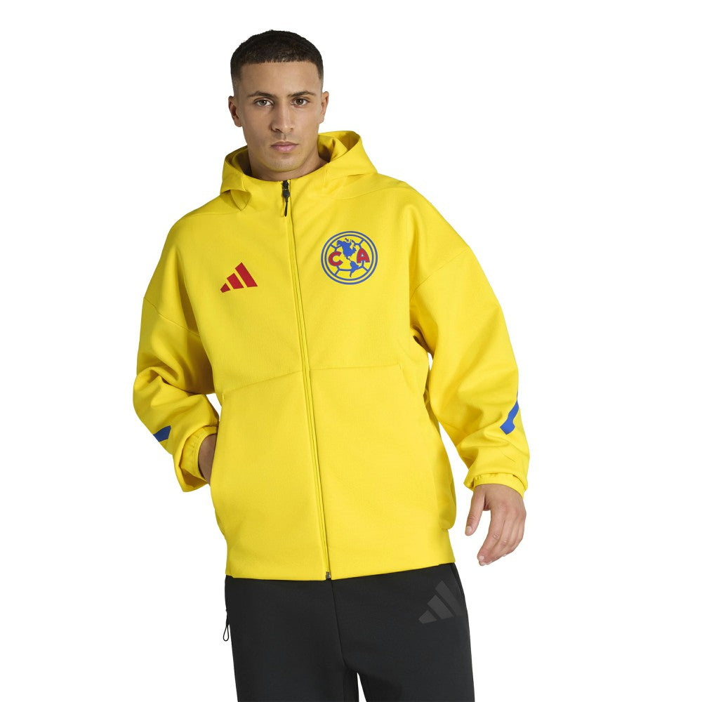 Club America 2025/26 Club Anthem Full-Zip Hooded Jacket Yellow