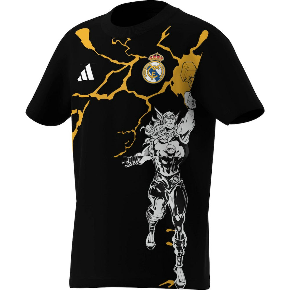 Real Madrid x Marvel Youth Graphic T-Shirt Black
