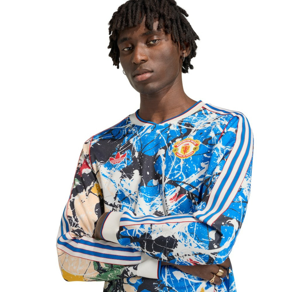 Manchester United X Stone Roses Long Sleeve Replica Jersey Blue