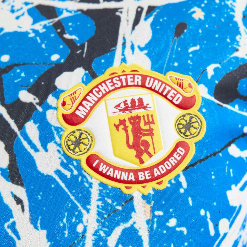Manchester United X Stone Roses Long Sleeve Replica Jersey Blue