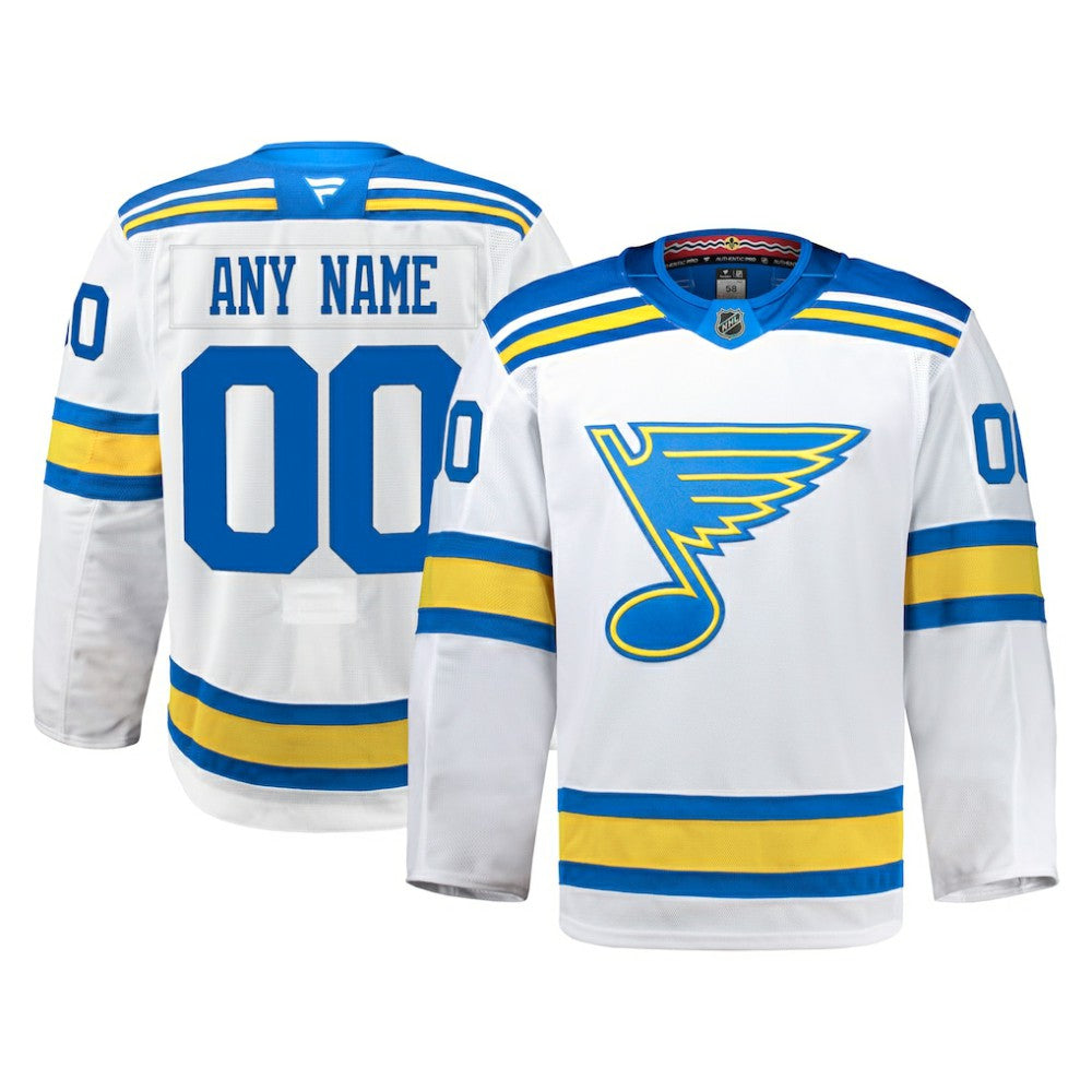 NHL,Custom St. Louis Blues Fanatics Away Authentic Pro Custom Jersey - White