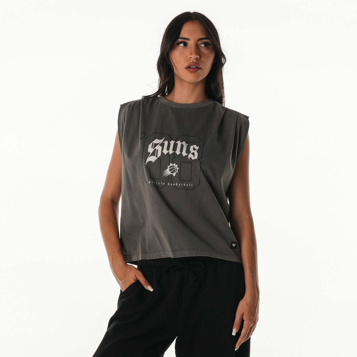 Phoenix Suns The Wild Collective Unisex 2025/26 City Edition Boxy Cropped Darted Tank Top Gray