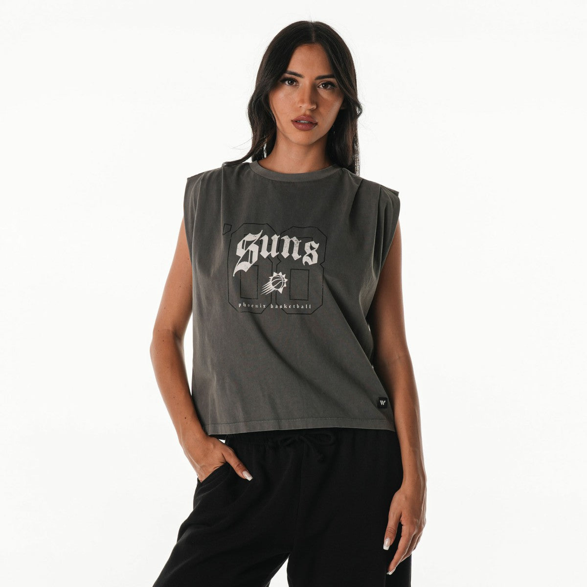 Phoenix Suns The Wild Collective Unisex 2025/26 City Edition Boxy Cropped Darted Tank Top Gray