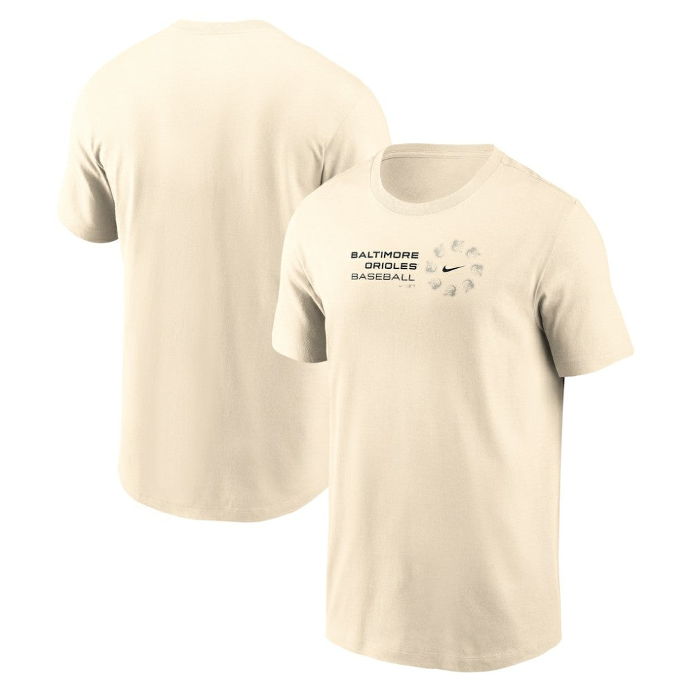 Baltimore Orioles Nike Pinwheel Lockup T-Shirt - Natural T-shirts