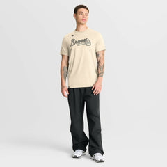 Atlanta Braves Nike Wordmark Tri-Blend T-Shirt - Natural T-shirts