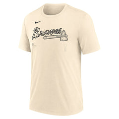Atlanta Braves Nike Wordmark Tri-Blend T-Shirt - Natural T-shirts