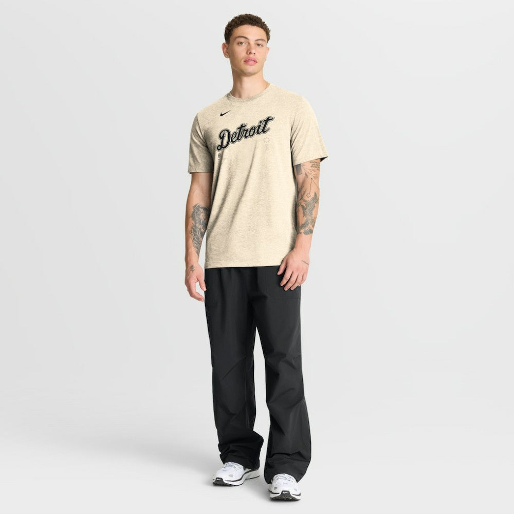 Detroit Tigers Nike Wordmark Tri-Blend T-Shirt - Natural T-shirts