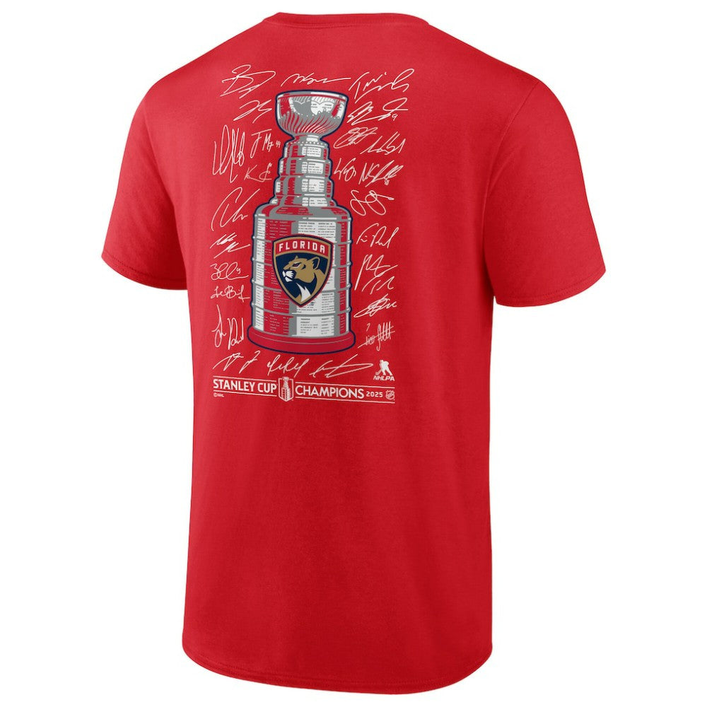 NHL Florida Panthers Fanatics 2025 Stanley Cup Champions Signature Roster T-Shirt - Red