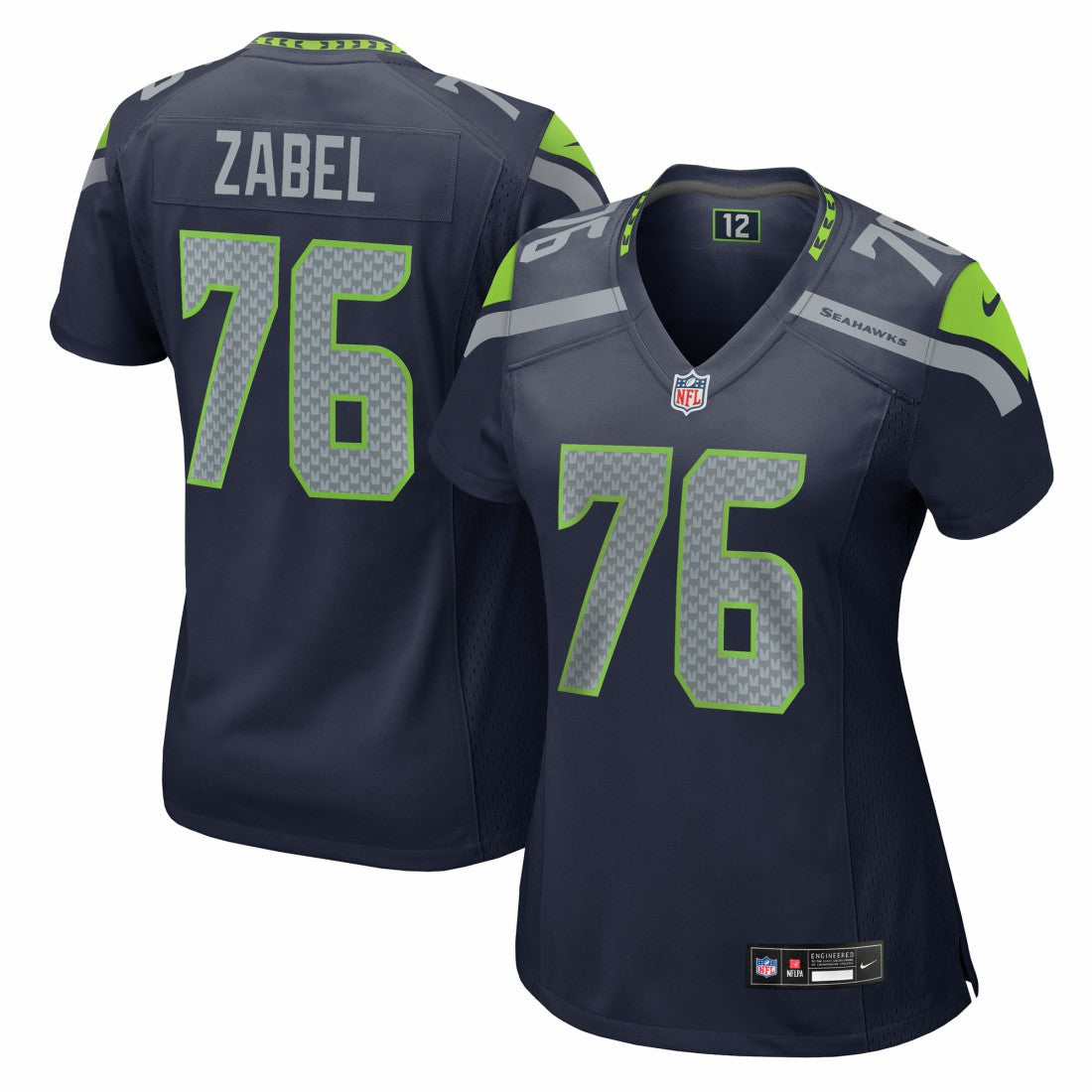 Grey Zabel Seattle Seahawks Women's Team Game Jersey College Navy