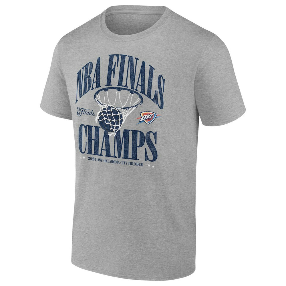 Oklahoma City Thunder 2025 NBA Finals Champions Fade Away Retro T-Shirt Steel
