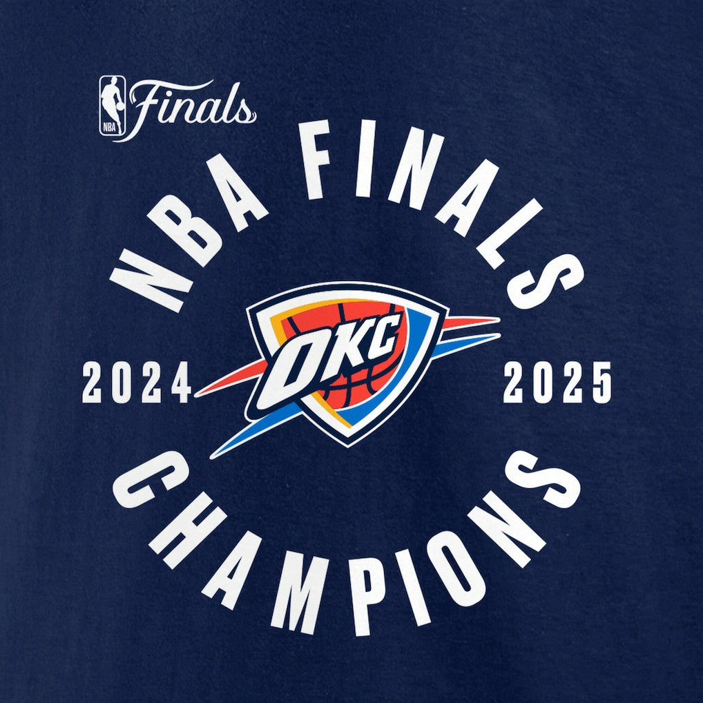 Oklahoma City Thunder 2025 NBA Finals Champions Offensive Rebound T-Shirt Navy