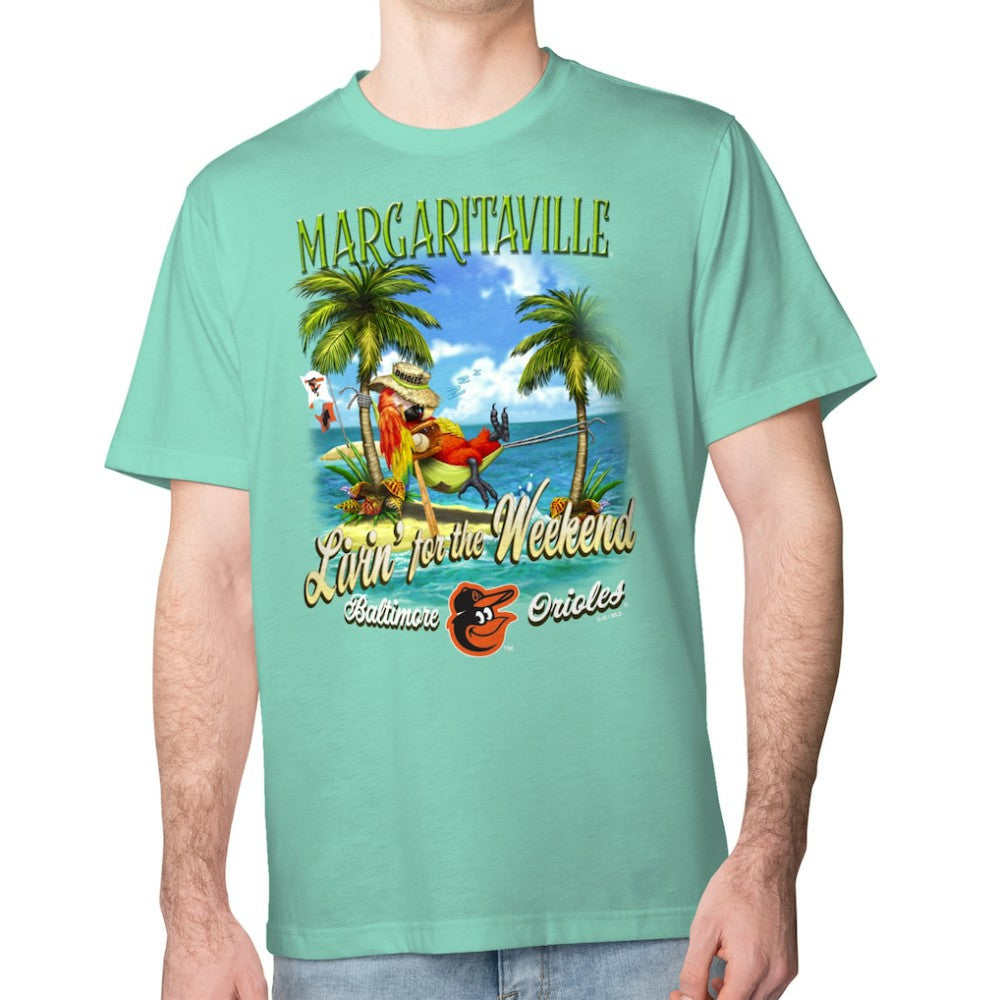 Baltimore Orioles Margaritaville Livin' for the Weekend T-Shirt - Mint T-shirts