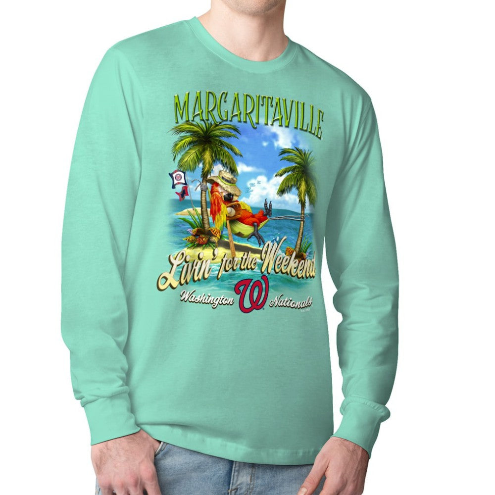 Washington Nationals Margaritaville Livin' for the Weekend Long Sleeve T-Shirt - Mint T-shirts