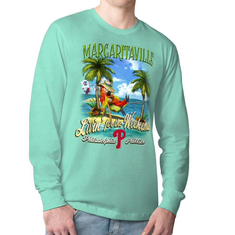 Philadelphia Phillies Margaritaville Livin' for the Weekend Long Sleeve T-Shirt - Mint T-shirts