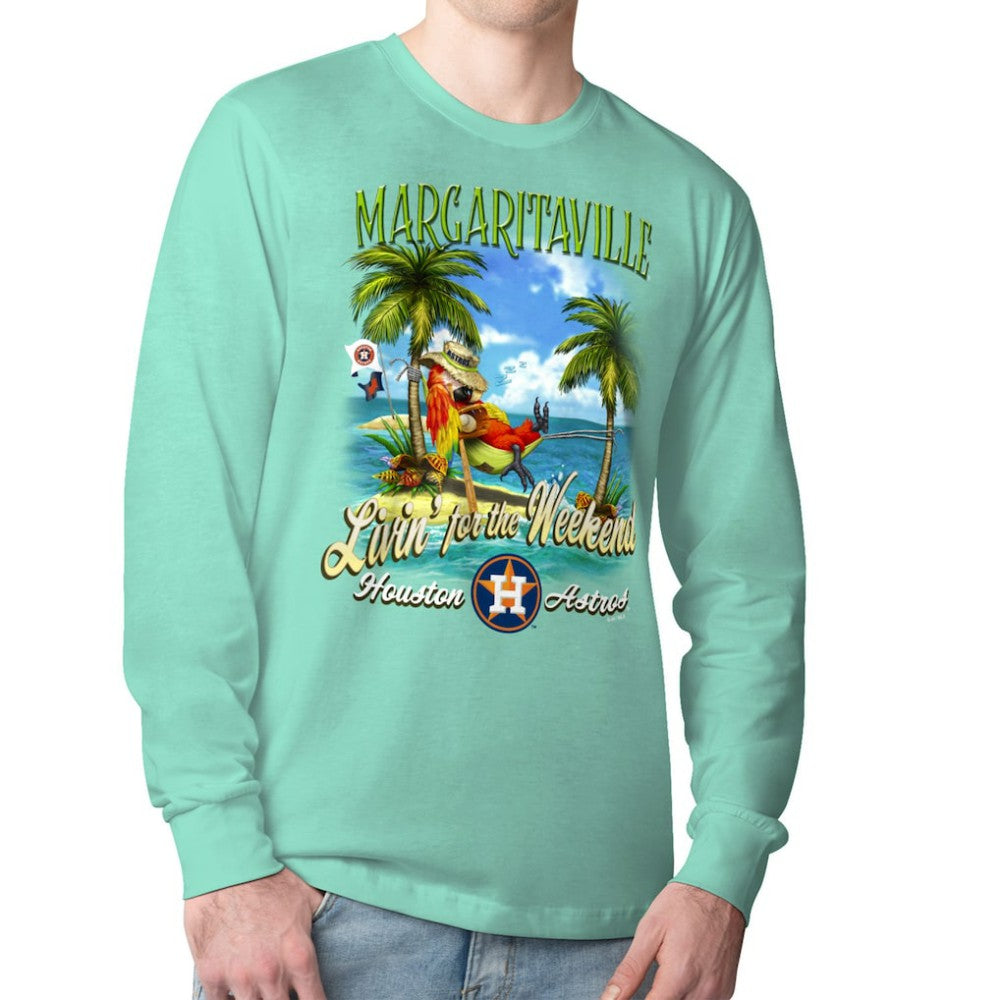 Houston Astros Margaritaville Livin' for the Weekend Long Sleeve T-Shirt - Mint T-shirts