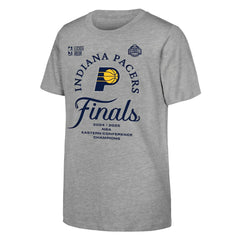 Indiana Pacers Youth Heather Gray 2025 Eastern Conference Champions Locker Room T-Shirt