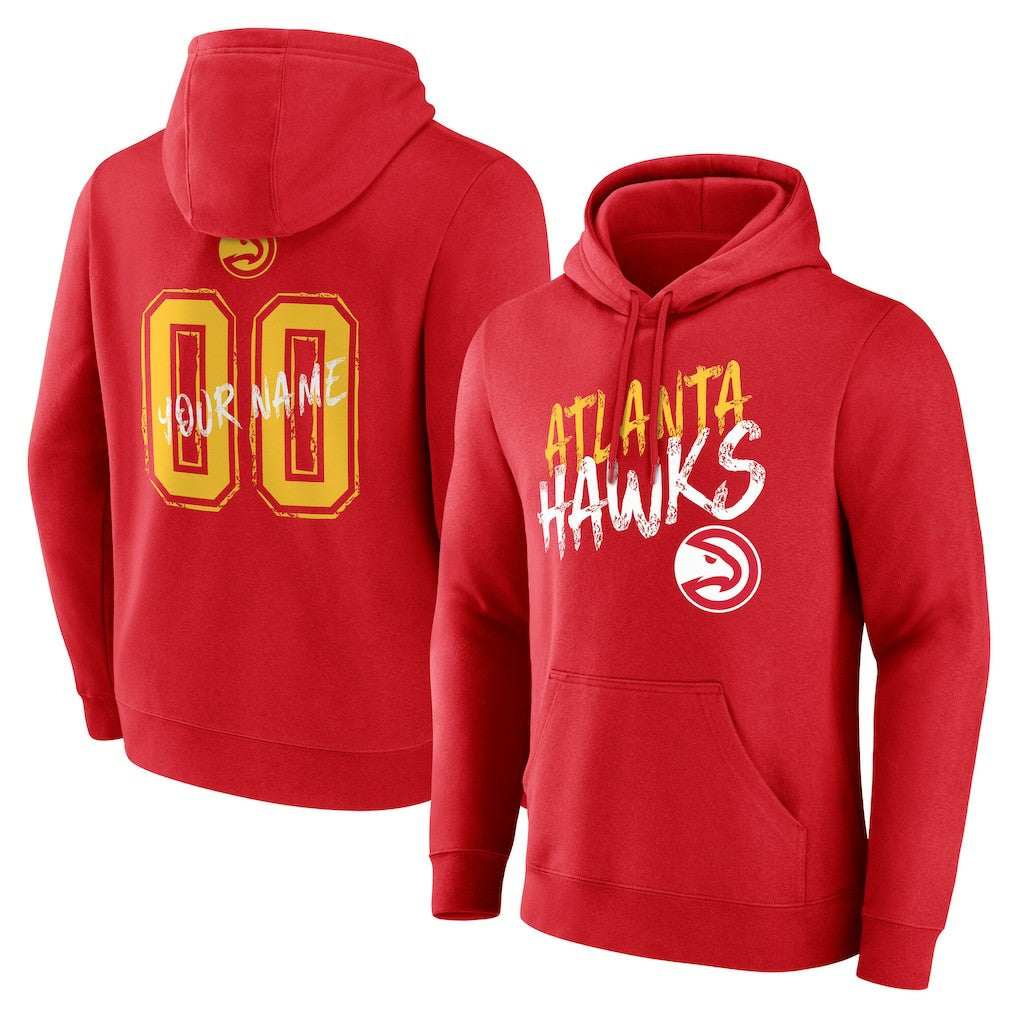 Atlanta Hawks Hustle Custom Pullover Hoodie Red