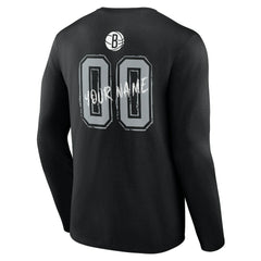 Brooklyn Nets Hustle Custom Long Sleeve T-Shirt Black