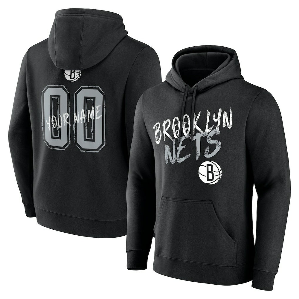 Brooklyn Nets Hustle Custom Pullover Hoodie Black