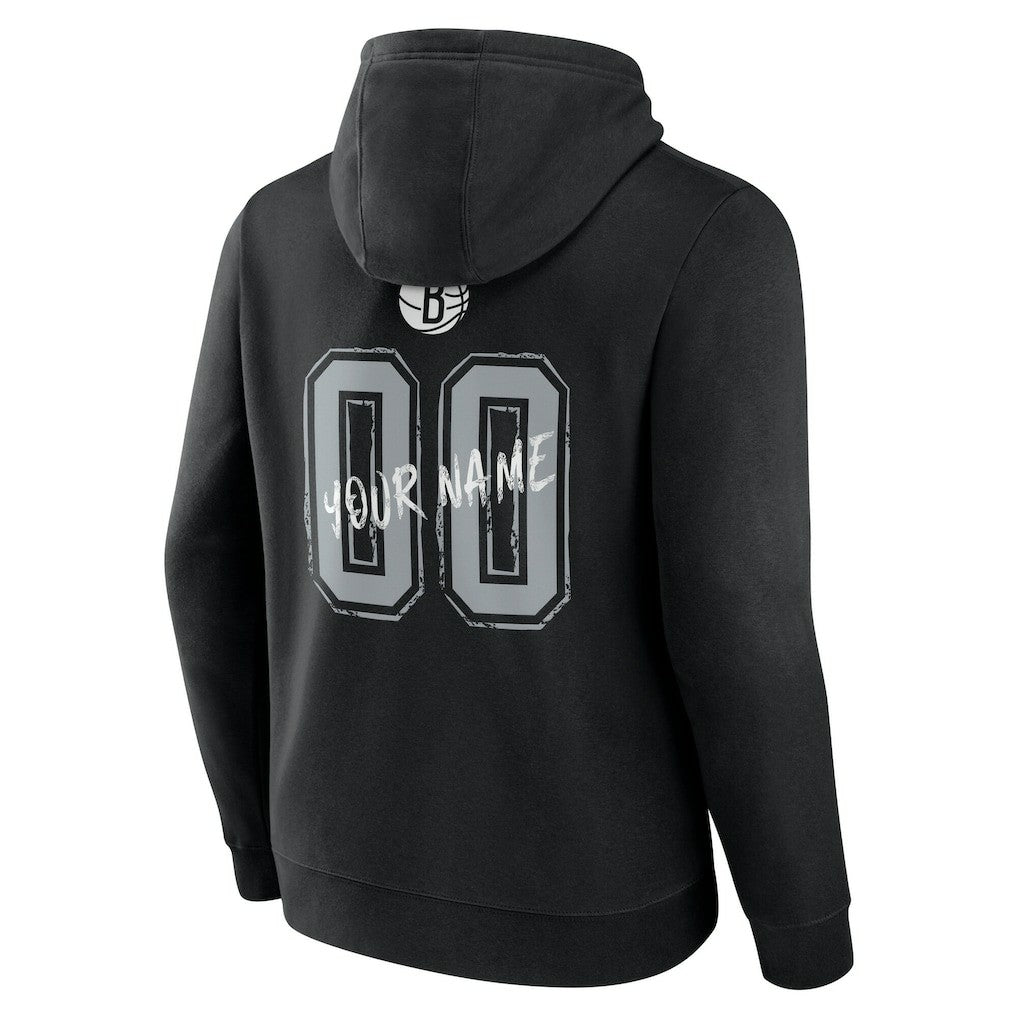 Brooklyn Nets Hustle Custom Pullover Hoodie Black