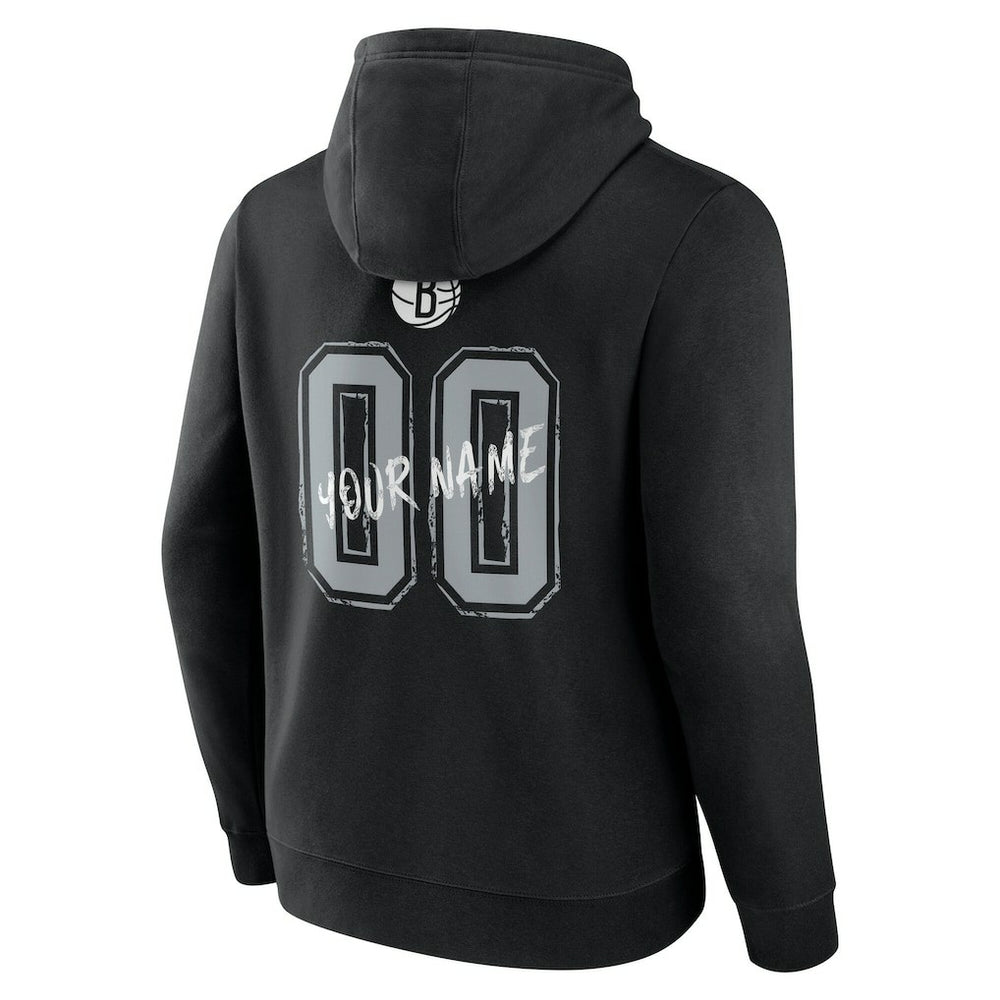 Brooklyn Nets Hustle Custom Pullover Hoodie Black