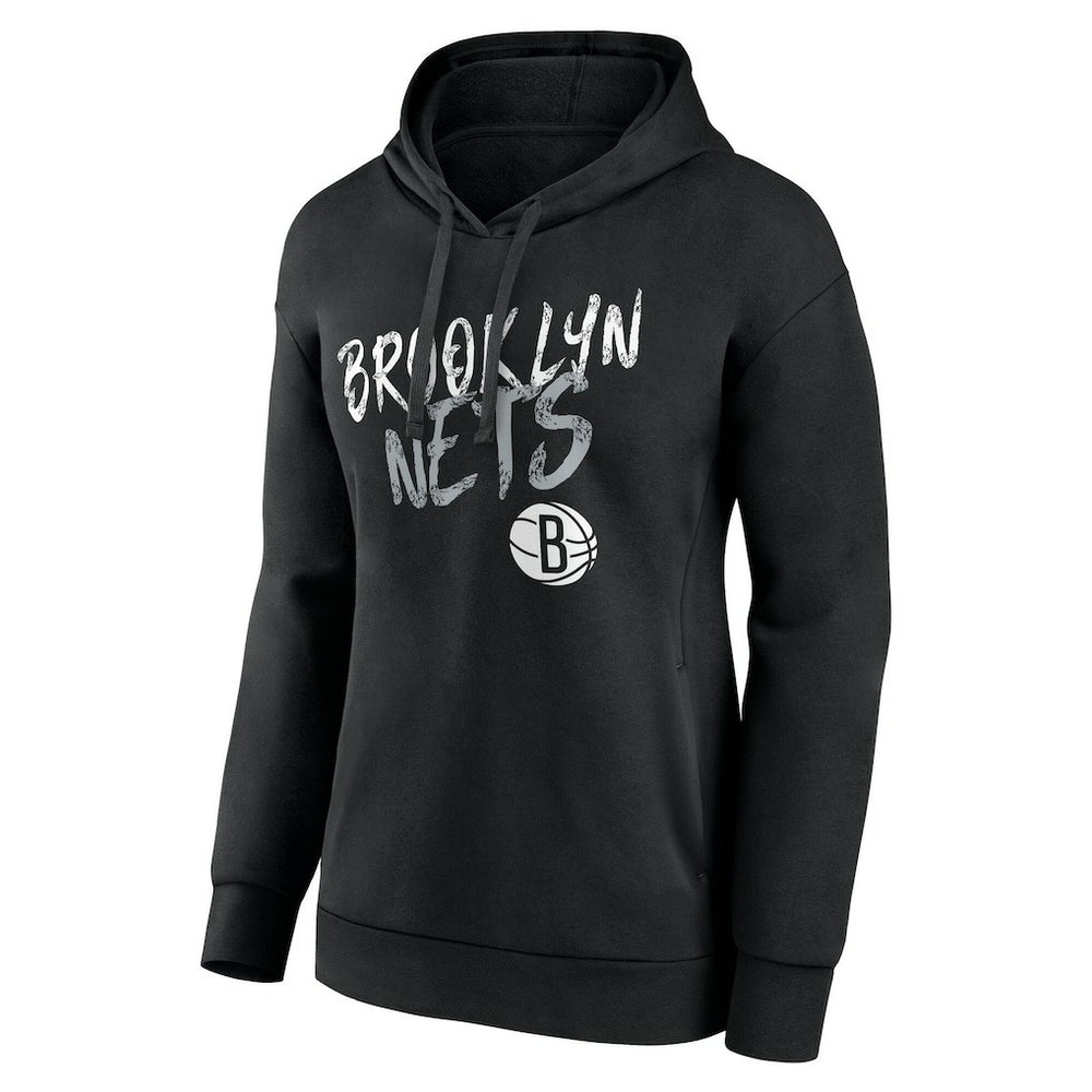 Brooklyn Nets Women's Hustle Custom Pullover Hoodie Black