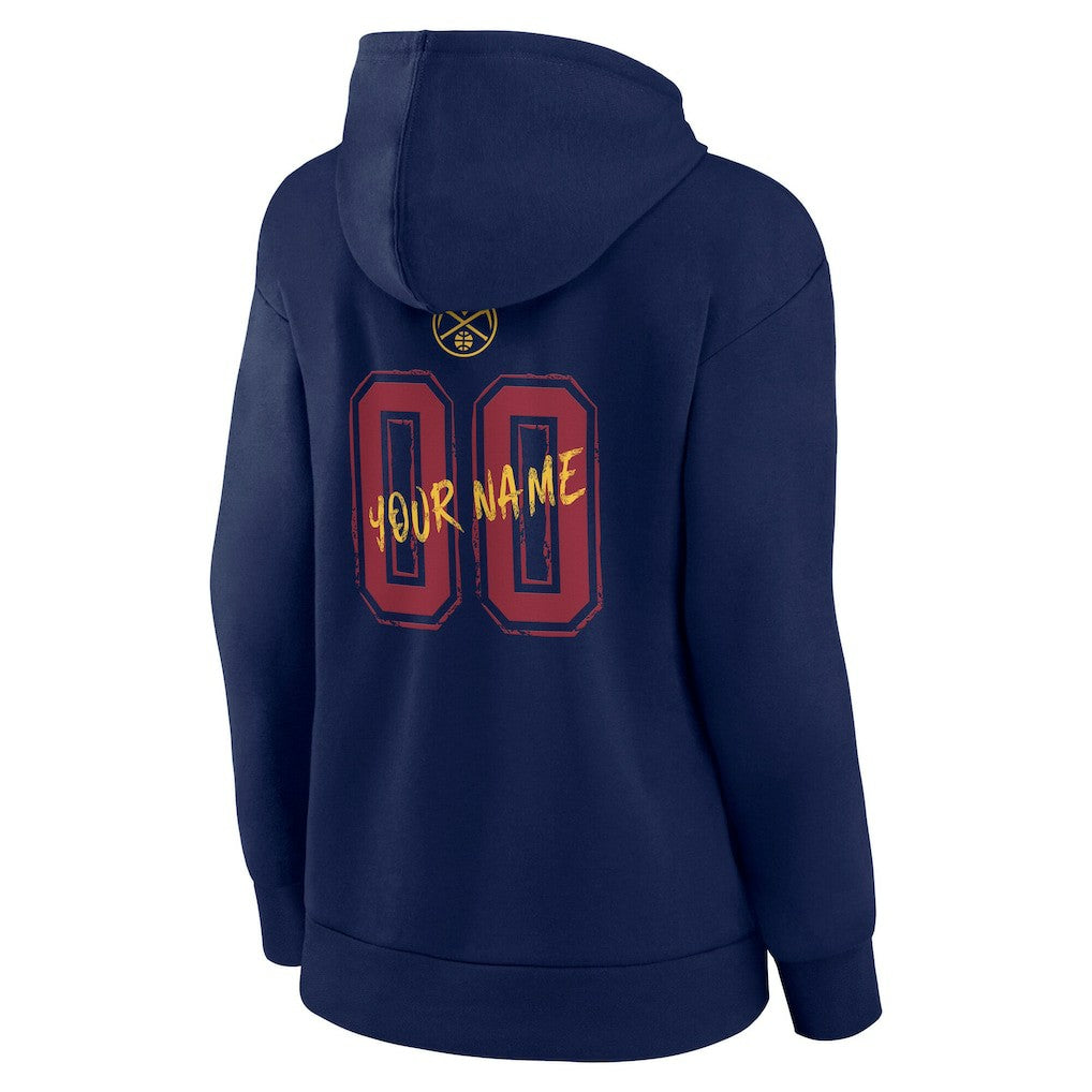Denver Nuggets Women's Hustle Custom Pullover Hoodie Navy