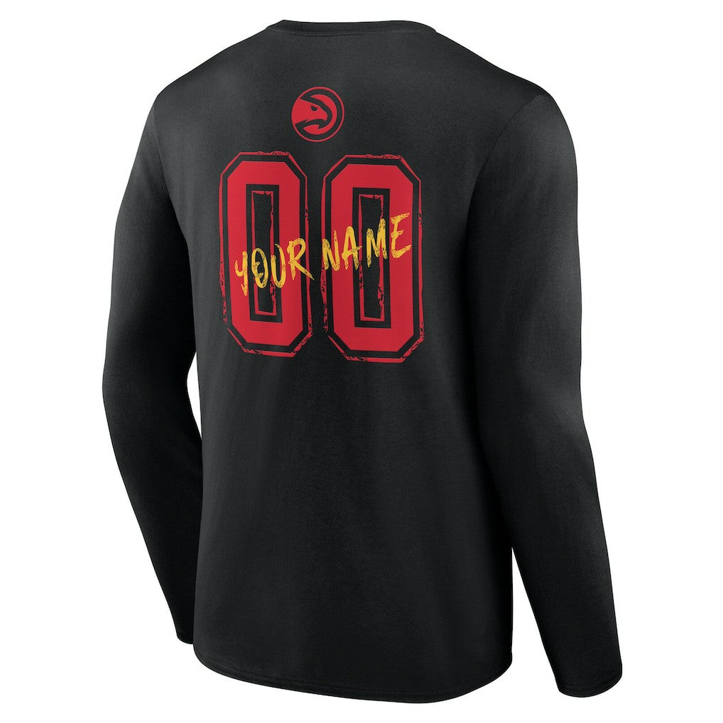 Atlanta Hawks Hustle Custom Long Sleeve T-Shirt Black