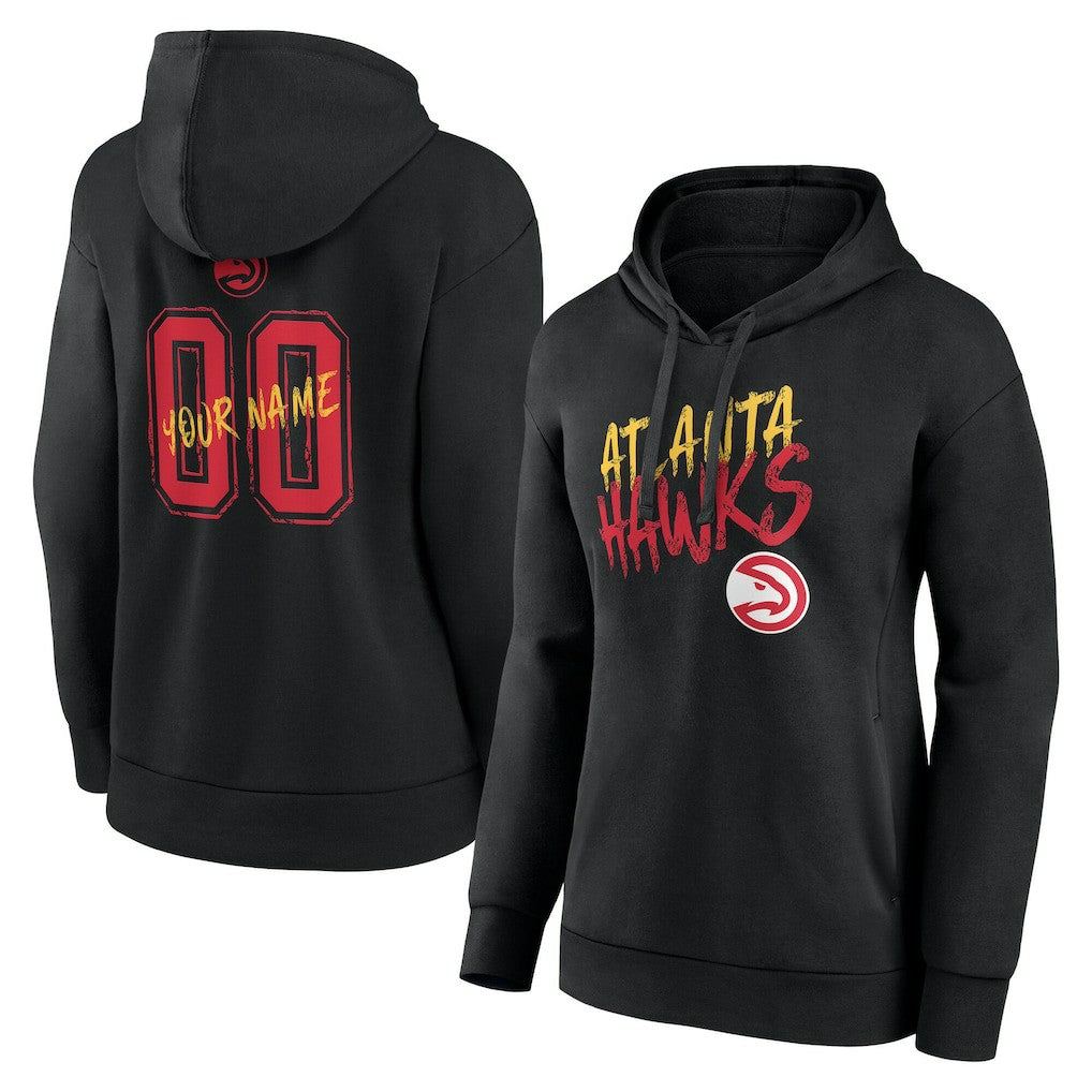 Atlanta Hawks Women's Hustle Custom Pullover Hoodie Black