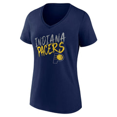 Indiana Pacers Women's Hustle Custom V-Neck T-Shirt Navy