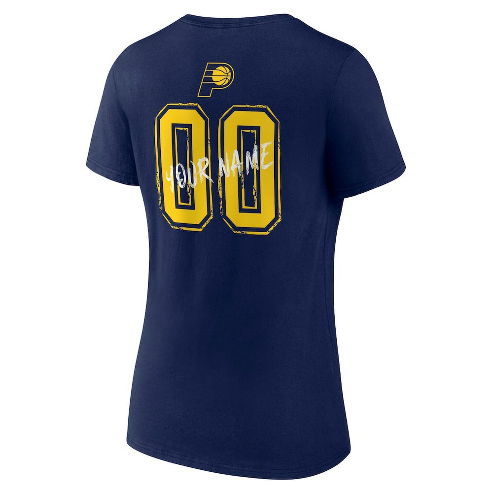 Indiana Pacers Women's Hustle Custom V-Neck T-Shirt Navy