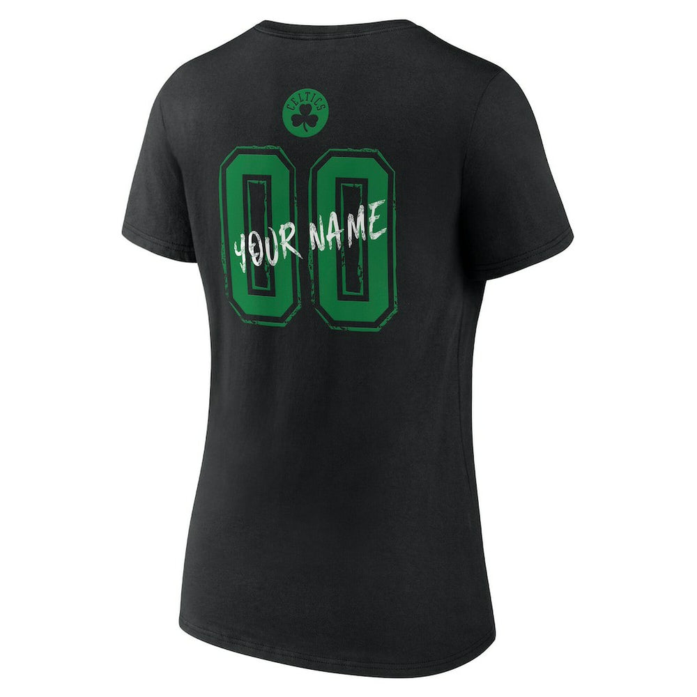 Boston Celtics Women's Hustle Custom V-Neck T-Shirt Black