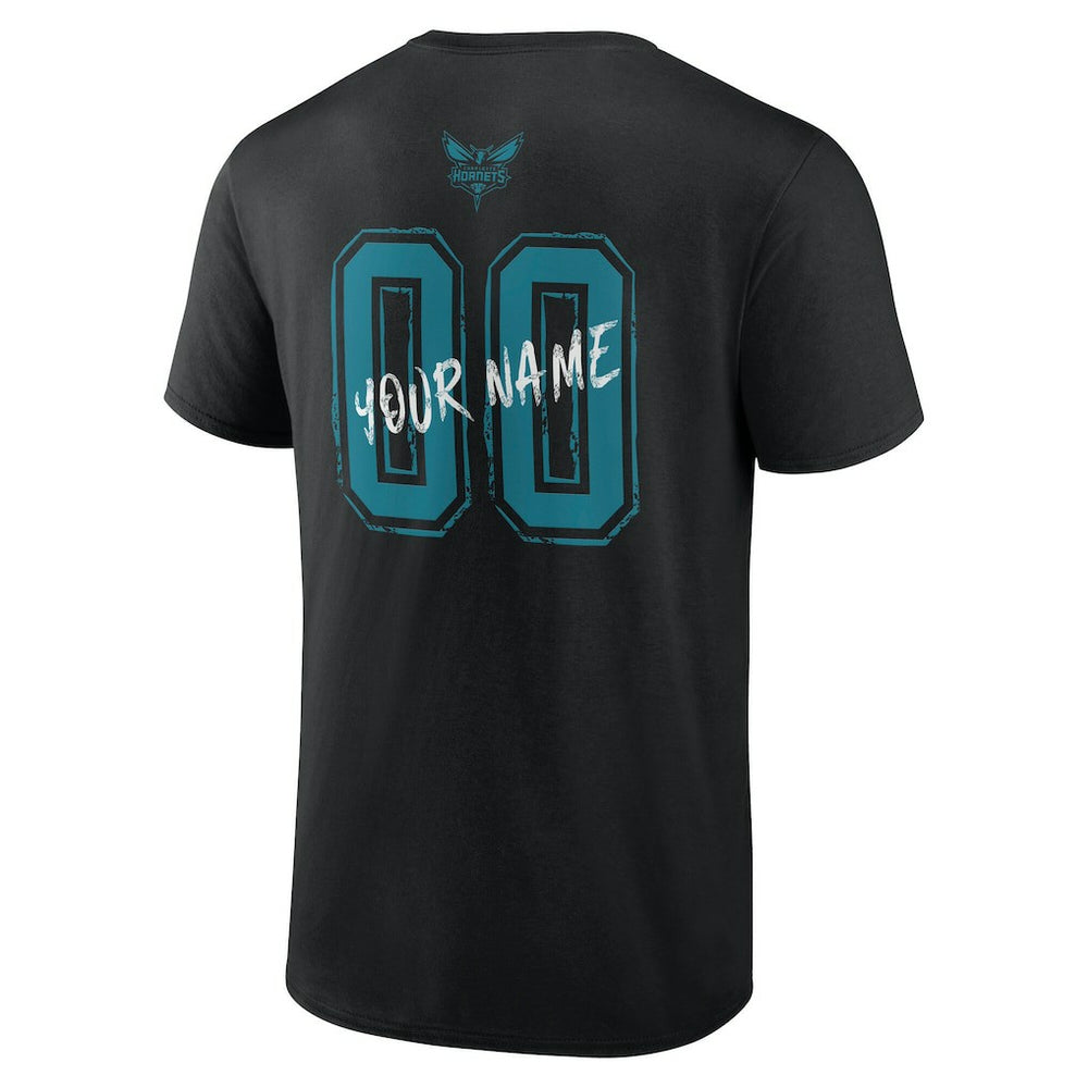 Charlotte Hornets Hustle Custom T-Shirt Black