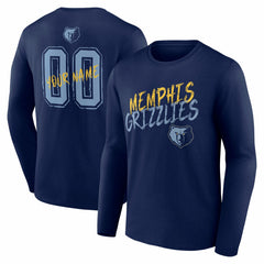 Memphis Grizzlies Hustle Custom Long Sleeve T-Shirt Navy