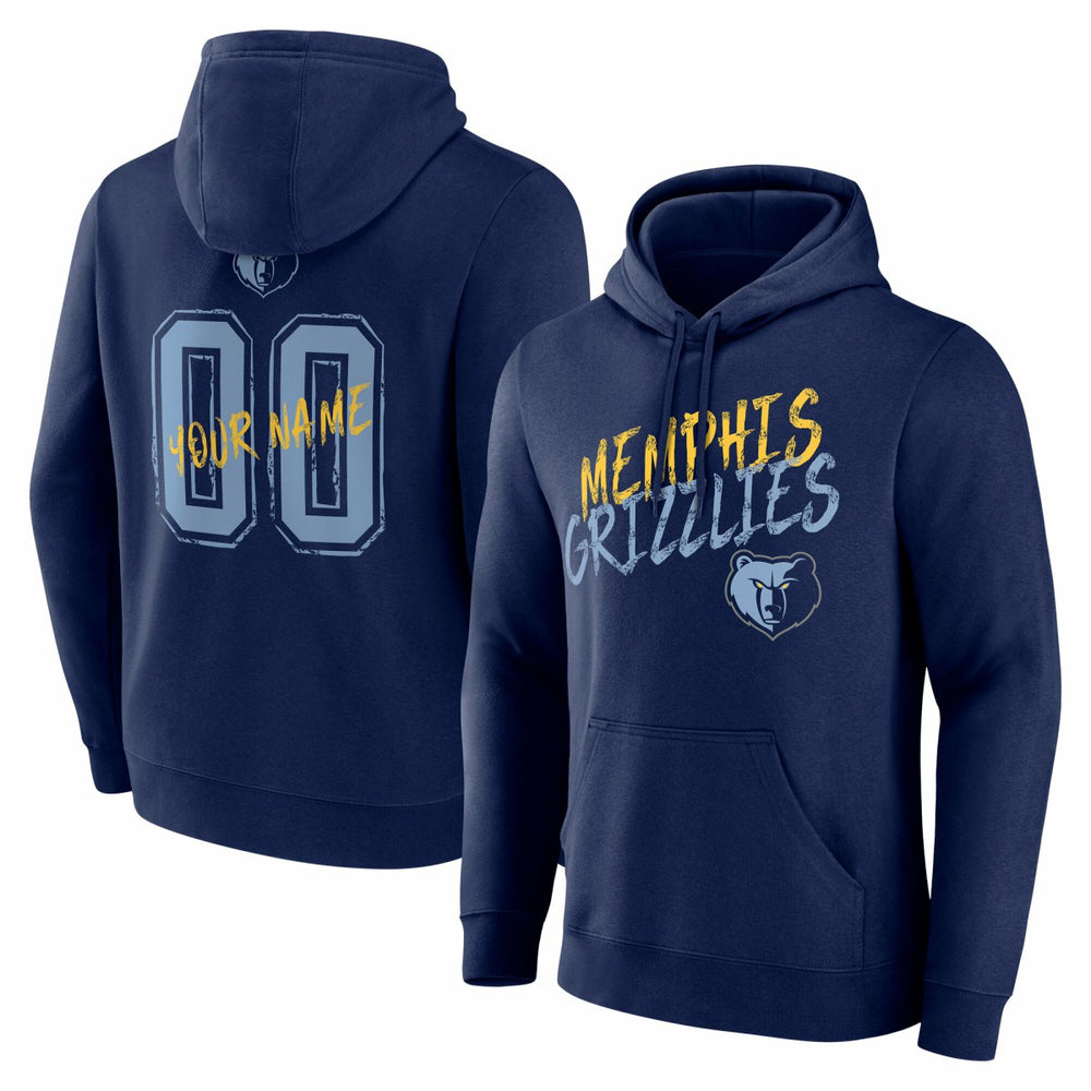 Memphis Grizzlies Hustle Custom Pullover Hoodie Navy