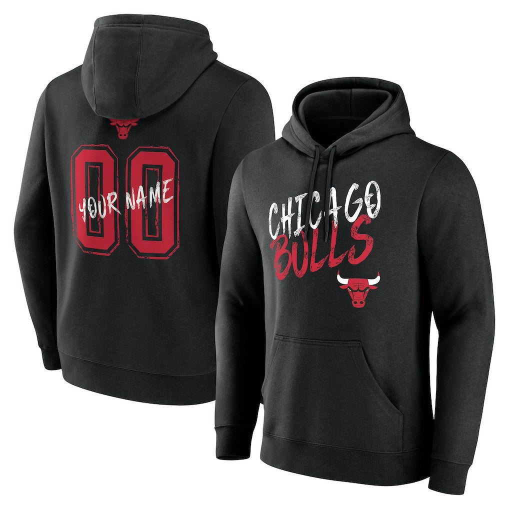 Chicago Bulls Hustle Custom Pullover Hoodie Black