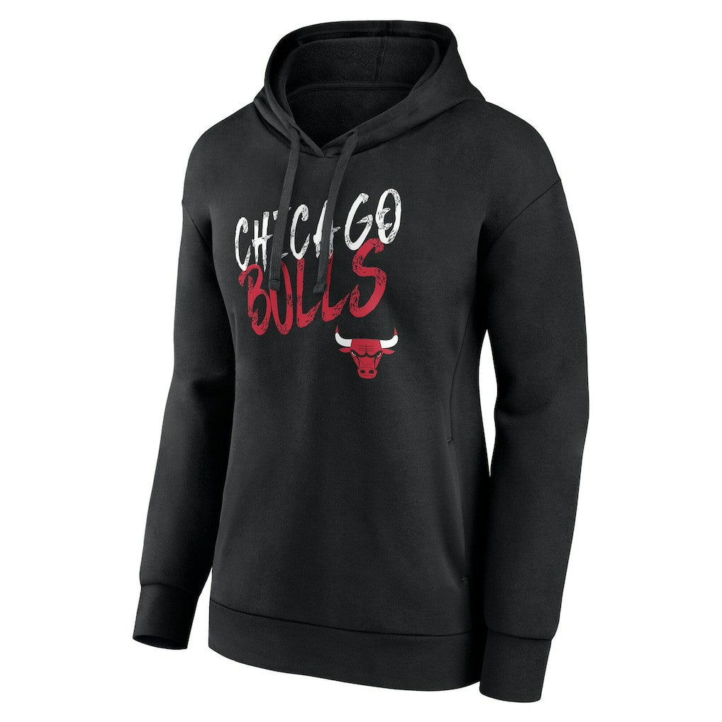 Chicago Bulls Women's Hustle Custom Pullover Hoodie Black