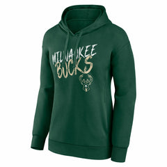 Milwaukee Bucks Women's Hustle Custom Pullover Hoodie Hunter Green