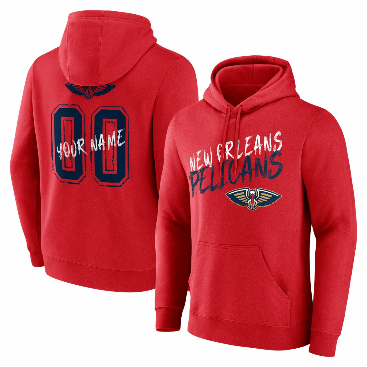 New Orleans Pelicans Hustle Custom Pullover Hoodie Red