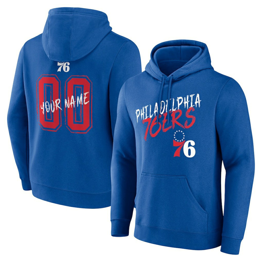 Philadelphia 76ers Hustle Custom Pullover Hoodie Royal