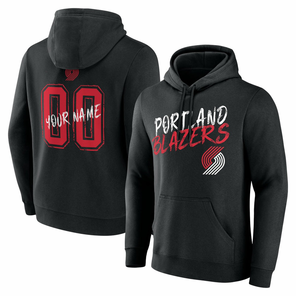 Portland Trail Blazers Hustle Custom Pullover Hoodie Black