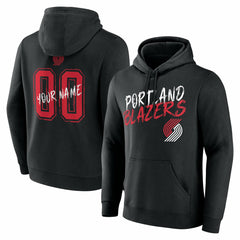 Portland Trail Blazers Hustle Custom Pullover Hoodie Black