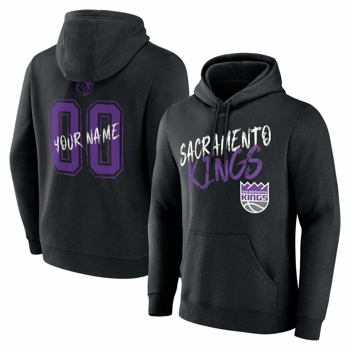 Sacramento Kings Hustle Custom Pullover Hoodie Black