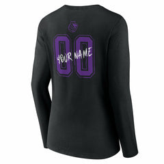 Sacramento Kings Women's Hustle Custom Long Sleeve V-Neck T-Shirt Black