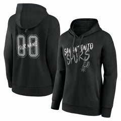 San Antonio Spurs Women's Hustle Custom Pullover Hoodie Black