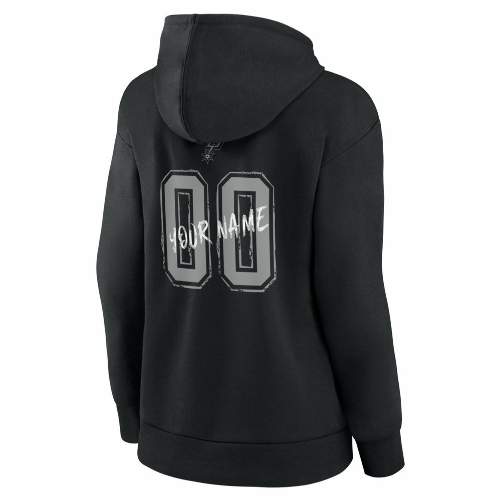 San Antonio Spurs Women's Hustle Custom Pullover Hoodie Black