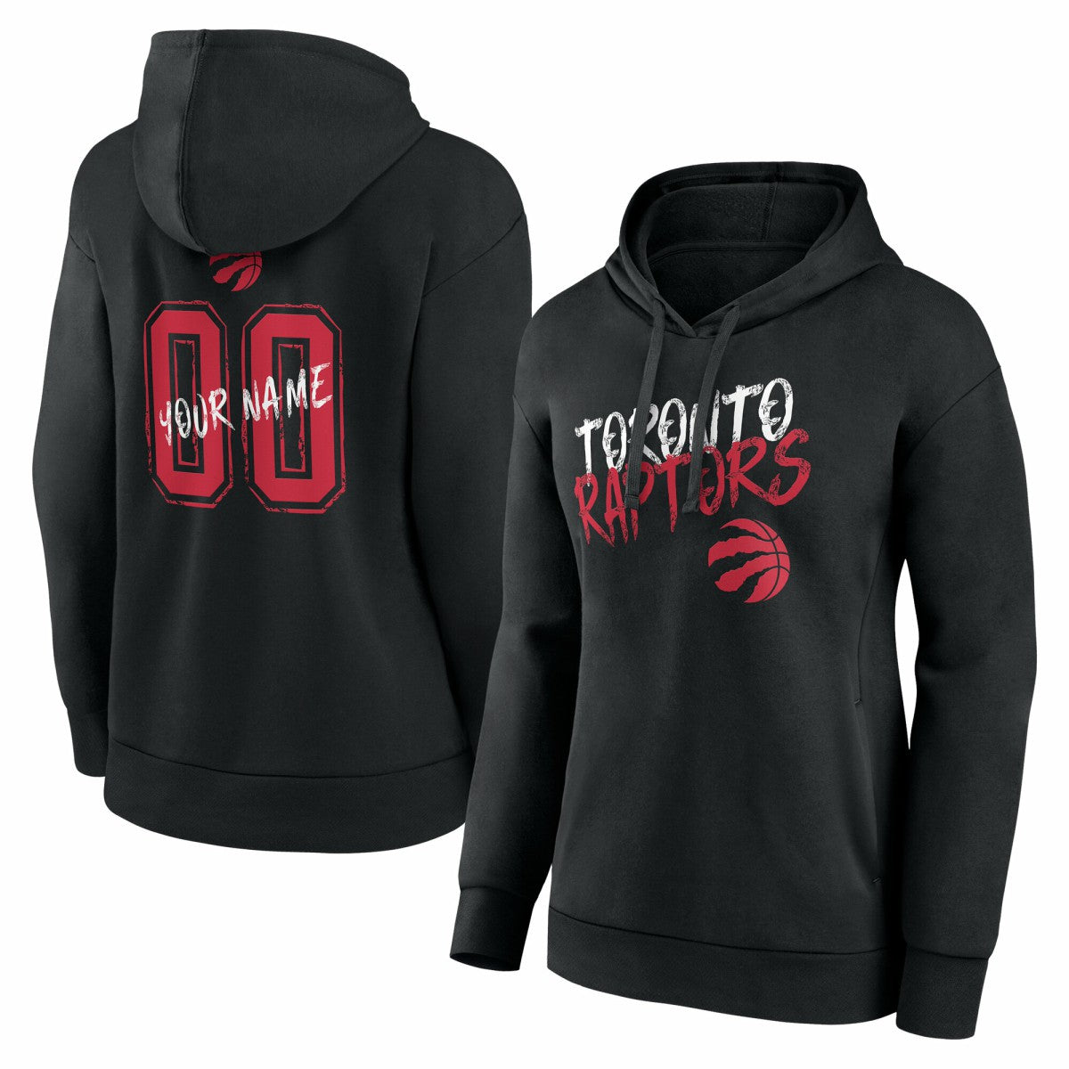 Toronto Raptors Women's Hustle Custom Pullover Hoodie Black